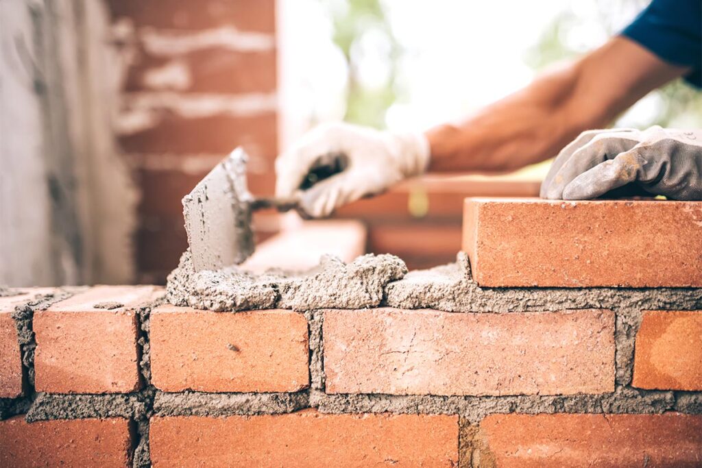 bricks being laid