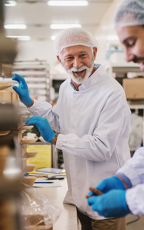 manufacturing worker smiling