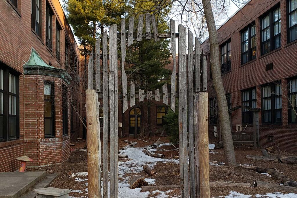 garden trellis at Lowell elementary