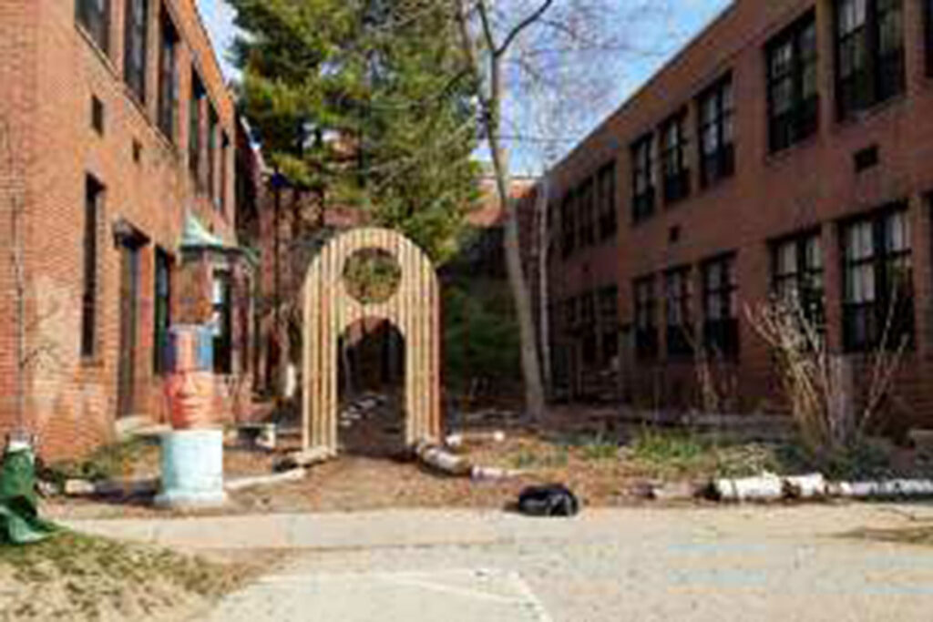 garden trellis at Lowell elementary