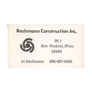 first Bachmann business card